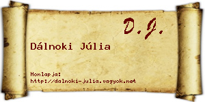 Dálnoki Júlia névjegykártya